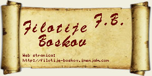 Filotije Boškov vizit kartica